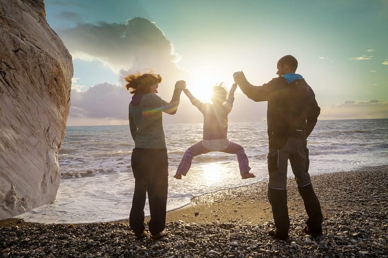 Family on the beach