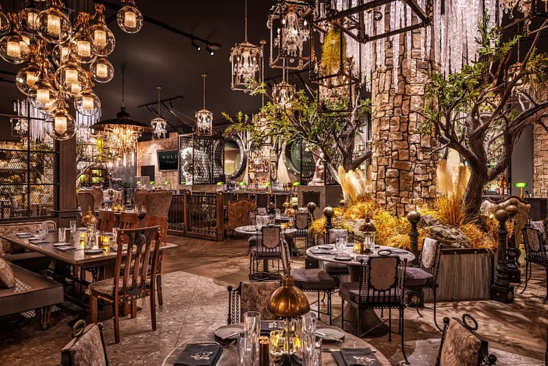 Dramatic interior design and craft cocktails at Wolf by Vanderpump in Harveys Tahoe. - Guide to best restaurants in Reno + Tahoe - Life plus Style Magazine - L+S